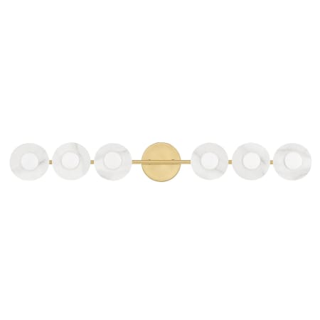 Hudson Valley Lighting Elmont 6 Light 34" Wide Bathroom Vanity Light Aged Brass