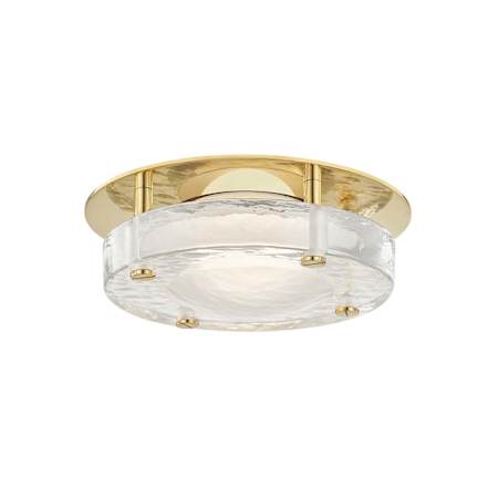 Hudson Valley Lighting Heath 8" Wide LED Semi-Flush Drum Ceiling Fixture Aged Brass