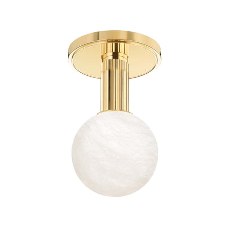 Hudson Valley Lighting Murray Hill 5" Wide LED Semi-Flush Globe Ceiling Fixture Aged Brass