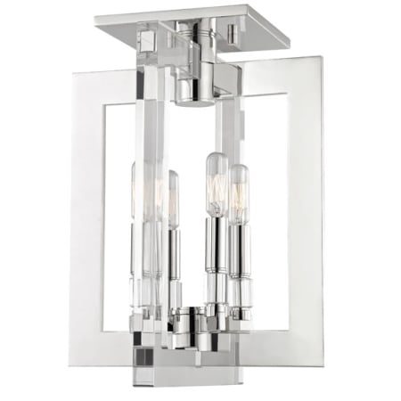 Hudson Valley Lighting Wellington 4 Light 12" Wide Semi-Flush Ceiling Fixture Polished Nickel