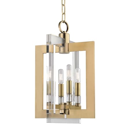 Hudson Valley Lighting Wellington 4 Light 12" Wide Taper Candle Pendant Aged Brass