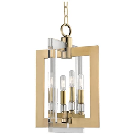 Hudson Valley Lighting Wellington 4 Light 12" Wide Taper Candle Pendant Aged Brass