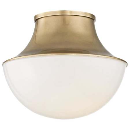 Hudson Valley Lighting Lettie Single Light 11" Wide Integrated LED Flush Mount Bowl Ceiling Fixture Aged Brass