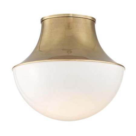 Hudson Valley Lighting Lettie Single Light 15" Wide Integrated LED Flush Mount Bowl Ceiling Fixture Aged Brass