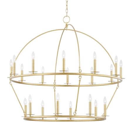 Hudson Valley Lighting Howell 20 Light 47" Wide Taper Candle Style Chandelier Aged Brass