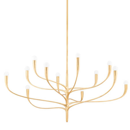 Hudson Valley Lighting Labra 12 Light 52" Wide Chandelier Vintage Gold Leaf