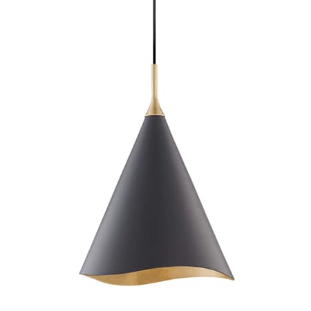 Hudson Valley Lighting Martini Single Light 13" Wide Pendant Gold Leaf / Black