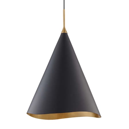 Hudson Valley Lighting Martini Single Light 18" Wide Pendant Gold Leaf / Black