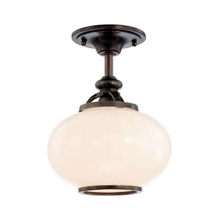 Hudson Valley Lighting Canton Single Light 9" Wide Semi-Flush Ceiling Fixture Old Bronze