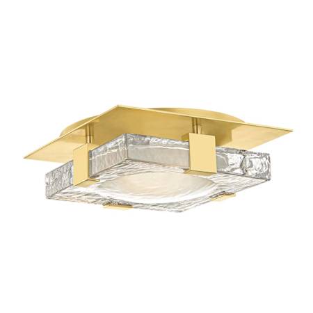 Hudson Valley Lighting Bourne Single Light 11" Tall LED Wall Sconce / Flush Mount Ceiling Fixture Aged Brass
