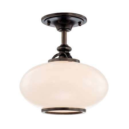 Hudson Valley Lighting Canton Single Light 12" Wide Semi-Flush Ceiling Fixture Old Bronze