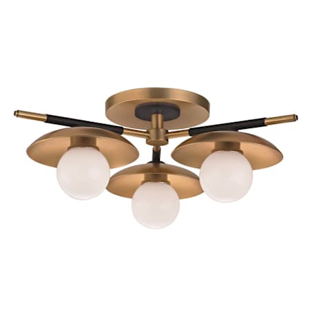 Hudson Valley Lighting Julien 3 Light 13" Wide LED Semi-Flush Ceiling Fixture Aged Brass