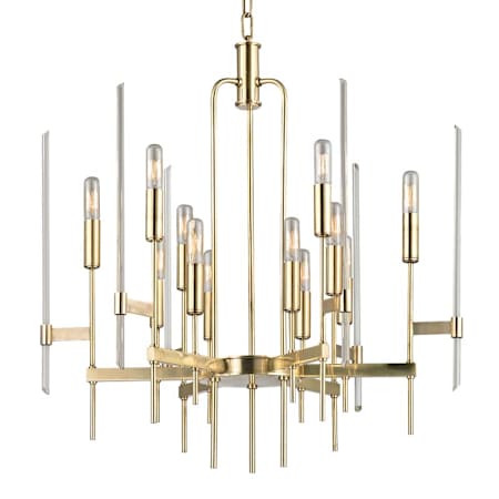Hudson Valley Lighting Bari 12 Light 24" Wide Taper Candle Chandelier Aged Brass