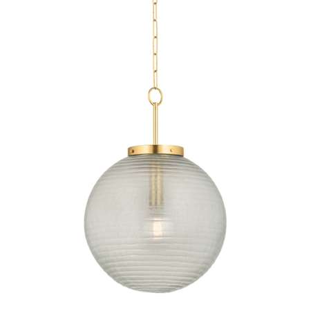 Hudson Valley Lighting Falls Mills 20" Wide Pendant Aged Brass