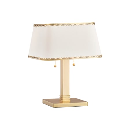 Hudson Valley Lighting Claude 2 Light 18" Tall Buffet Table Lamp with Silk Shade Aged Brass