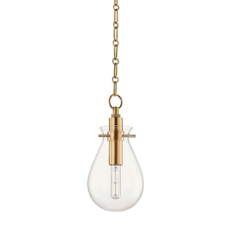 Hudson Valley Lighting Ivy Single Light 8" Wide LED Mini Pendant Aged Brass