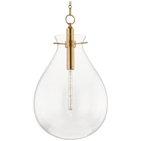 Hudson Valley Lighting Ivy Single Light 18" Wide LED Pendant Aged Brass