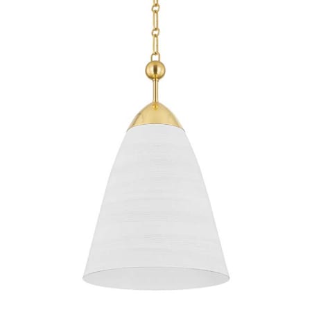 Hudson Valley Lighting Bronson 14" Wide Pendant Aged Brass / White Plaster