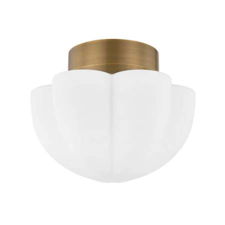 Hudson Valley Lighting Seabrook 15" Wide Semi-Flush Bowl Ceiling Fixture with Glossy Opal Glass Shade Historic Bronze