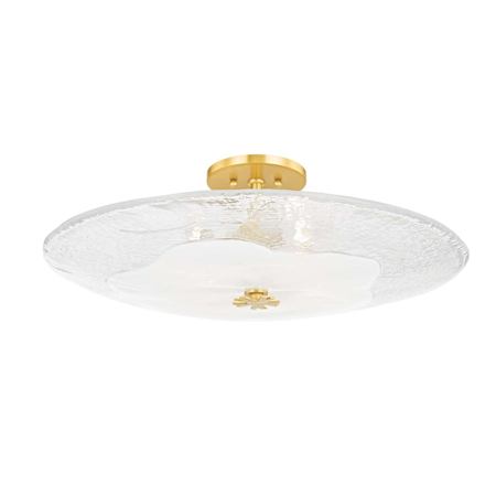 Hudson Valley Lighting Lago 4 Light 24" Wide Semi-Flush Bowl Ceiling Fixture Aged Brass