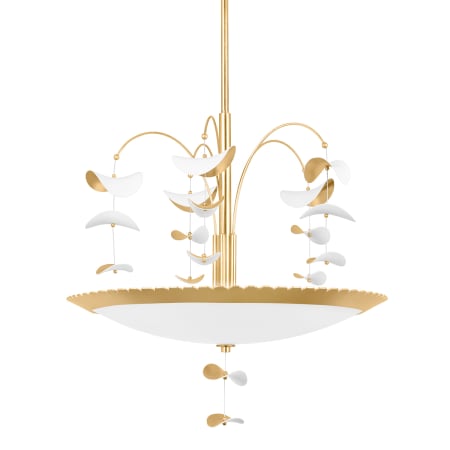 Hudson Valley Lighting Paavo 6 Light 26" Wide Abstract Chandelier Gold Leaf / Soft White