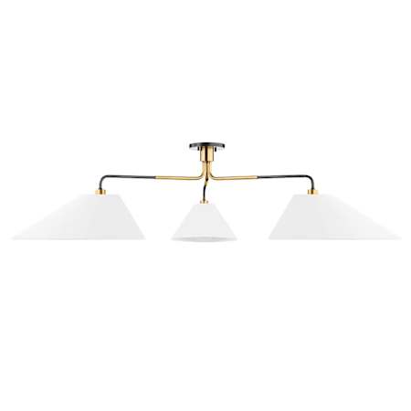 Hudson Valley Lighting Duo 3 Light 72" Wide Semi-Flush Ceiling Fixture Aged Old Bronze