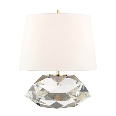 Hudson Valley Lighting Henley Single Light 17-1/2" Tall Buffet Table Lamp with Belgian Linen Shade Aged Brass
