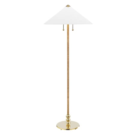 Hudson Valley Lighting Flare 2 Light 62" Tall Floor Lamp Aged Brass