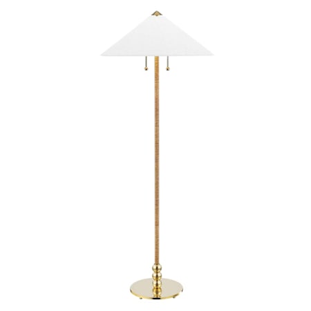Hudson Valley Lighting Flare 2 Light 62" Tall Floor Lamp Aged Brass