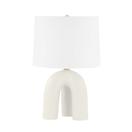 Hudson Valley Lighting Mills Pond 22" Tall Accent Table Lamp Aged Brass / Satin Ivory
