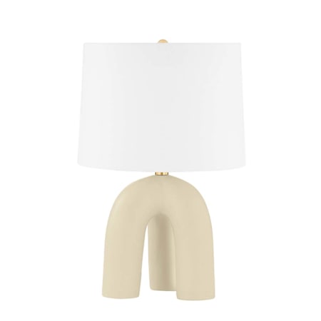 Hudson Valley Lighting Mills Pond 22" Tall Accent Table Lamp Aged Brass / Satin Ivory