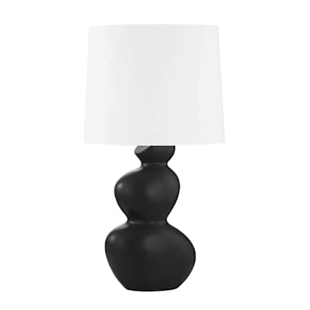Hudson Valley Lighting Kingsley 28" Tall Accent Table Lamp Aged Brass / Ceramic Satin Black
