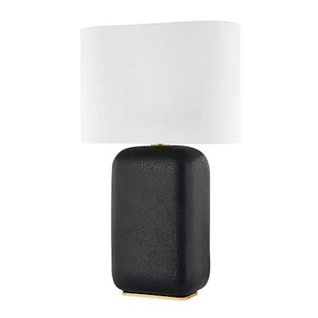 Hudson Valley Lighting Arthur 26" Tall Accent Table Lamp Aged Brass / Black Lava Ceramic