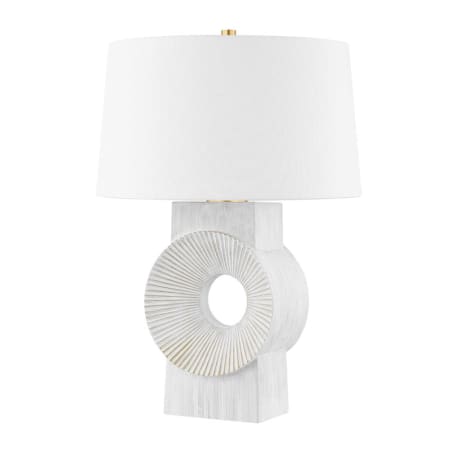 Hudson Valley Lighting Milner 26" Tall Accent Table Lamp Aged Brass / Whitewash Ceramic