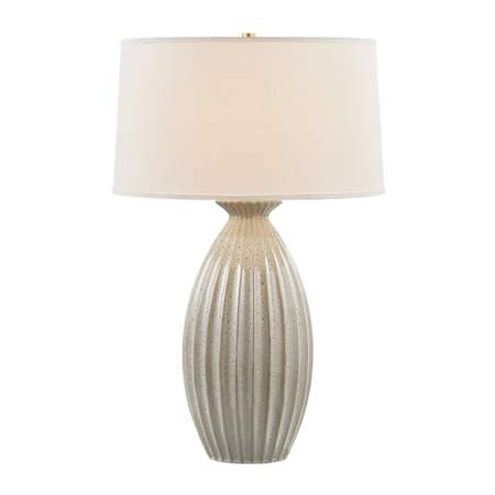 Hudson Valley Lighting Box Elder 30" Tall Vase Table Lamp Aged Brass / Ceramic Taupe Velvet