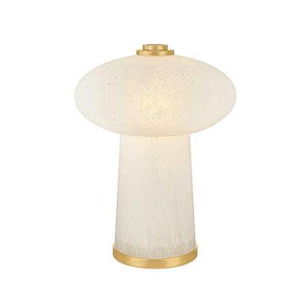 Hudson Valley Lighting Fords 14" Tall LED Accent Table Lamp with Seedy Cloud Glass Shade Aged Brass
