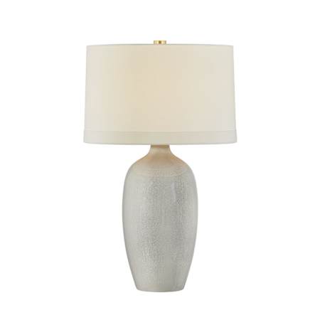Hudson Valley Lighting Elk River 31" Tall Vase Table Lamp Aged Brass / Ceramic Frost Grey Crackle