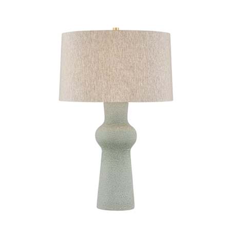 Hudson Valley Lighting Heathway 30" Tall Vase Table Lamp Aged Brass / Ceramic Hazy Jade