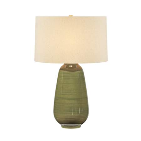 Hudson Valley Lighting Piermont 27" Tall Vase Table Lamp Aged Brass / Ceramic Dark Forrest