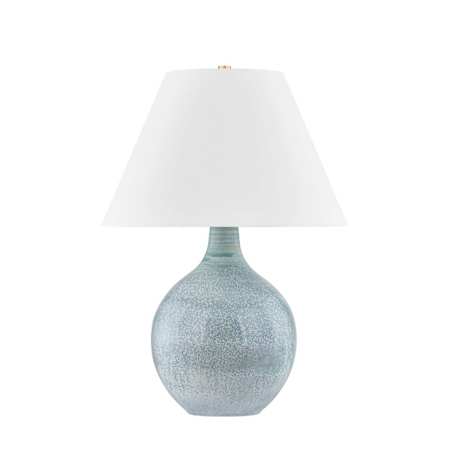 Hudson Valley Lighting Kearny 27" Tall Accent Table Lamp Aged Brass / Ceramic Reactive Seaglass