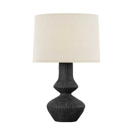Hudson Valley Lighting Ancram 28" Tall Table Lamp Vintage Gold Leaf / Ceramic Totem Black