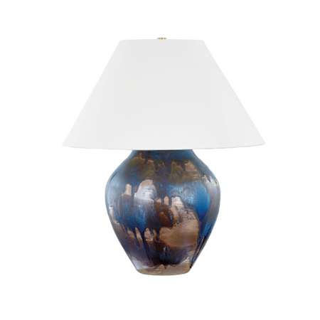 Hudson Valley Lighting Pleasantville 26" Tall Buffet Table Lamp Aged Brass / Ceramic Silt Blue
