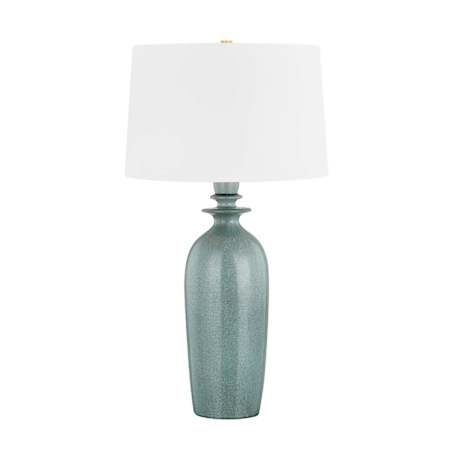 Hudson Valley Lighting Bellmawr 32" Tall Buffet Table Lamp Aged Brass / Ceramic Reactive Palladian