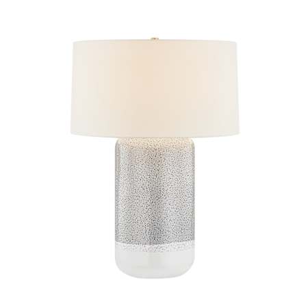 Hudson Valley Lighting Washingtonville 31" Tall Buffet Table Lamp with Linen Shade Aged Brass / Ceramic Blue Shore