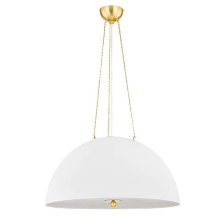 Hudson Valley Lighting Chiswick 30" Wide Pendant Aged Brass / White Plaster