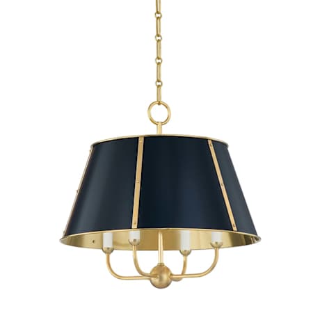 Hudson Valley Lighting Cambridge 4 Light 20" Wide Pendant Aged Brass / Darkest Blue