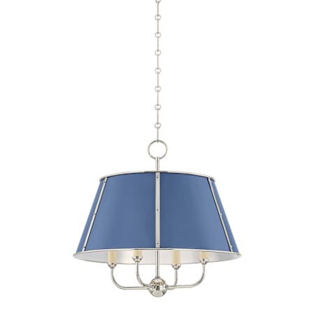 Hudson Valley Lighting Cambridge 4 Light 20" Wide Pendant Polished Nickel / Soft French Blue