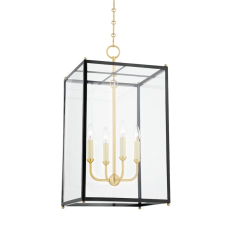 Hudson Valley Lighting Chaselton 4 Light 15" Wide Multi Light Pendant Aged Brass / Darkest Blue