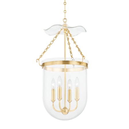 Hudson Valley Lighting Rousham 4 Light 16" Wide Bell Jar Pendant Aged Brass