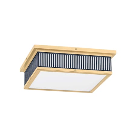Hudson Valley Lighting Ashdown 14" Wide LED Flush Mount Square Ceiling Fixture Aged Brass / Distressed Bronze